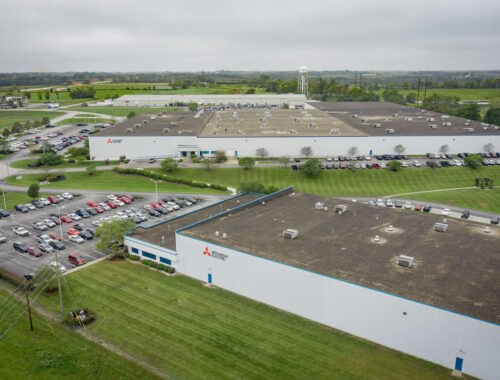 Візуалізація майбутнього заводу Mitsubishi Electric з виробництва компресорів для теплових насосів у США